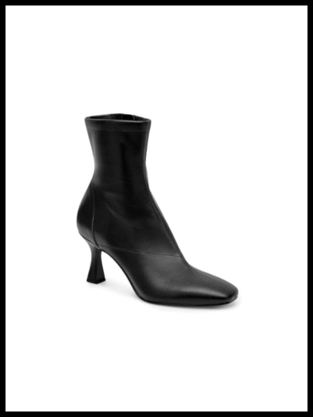 Faux Leather Kitten Heel Ankle Booties Square Toe Zip Dress Shoes